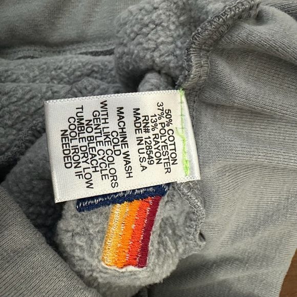 AVIATOR NATION Rainbow Ribbed Trim Sweatpants in Grey *RARE* - Picture 8 of 10